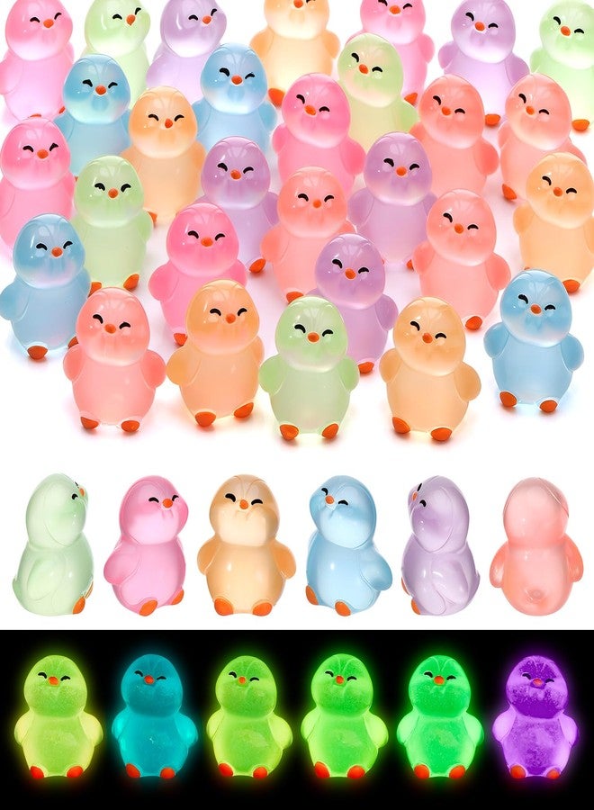 GGSTDDUP 30 Pcs Mini Penguin Figurines Luminous Mini Resin Animals 6 Colors Tiny Resin Penguins Miniature Figurines for Garden Dollhouse Aquarium Landscape Tabletop Yard Lawn Patio Potted Decor - Image 1